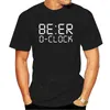 Camisetas masculinas BEER O'CLOCK Beber Party Joke T-Shirt Engraçado Presente de Aniversário para Homens Pai Pai Papa Marido Camisa O Neck Algodão Manga Curta