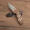 Top Quality 6813DN Survival Folding Knife 8Cr13Mov Satin Half Serration Blade G10/Steel Sheet Handle Outdoor EDC Pocket Knives with Retail Box