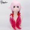 2019 Anime giapponese Guilty Crown GC Yuzuriha Inori Parrucca Cosplay Elegante donna ombra rosa viola doppio cavallo wig12367