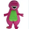 Trajes de mascote de dinossauro Barney 2017 Halloween Cartoon tamanho adulto fantasia 257j