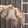 新しい冬の秋の男の子の服フルスリーブパーカーパンツ2PC/セットコットンウォームスーツ子供服幼児トラックスーツ