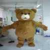 2019 mascotte de haute qualité taille adulte dessin animé longue peluche ted ours brun costume de mascotte mascotte costume d'halloween noël fou 2411