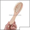 Hair Brushes Bamboo Bristles Detangling Wooden Brush Wet Or Dry Oval Hairbrush 16X4.5X3Cm For Women Men Drop Delivery 2021 Produ Pro Dhvh6