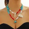 Choker 16 Styles Simple Handmade Boho Pearl Pendants Turquoise Necklace For Women Vintage Statement Jewelry