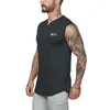 Mens Tank Tops Slim Running Training Vest Fitness Sports Cotton Top Moisture Wicking Vneck Gym Clothing High Quality 230713