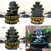 Craft Tools Creative Home Decorations Resin Flowing Water Waterfall Led Fountain Buddha Statue Lucky Feng Shui Ornaments Landscape D Dhxmo