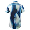 Men's Casual Shirts Minglu Cotton Luxury Summer Short Sleeve Covered Button Digital Printed Party Nightclub Slim Man Dress