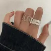 S925 Sterling Silver Rings for Women Fashion Retro Geometry Hiphop Jewelry Adjustable Opening Unisex Rings Accessories Wholesale L230704