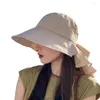 Breda randen hattar kvinnor fiskare hatt bow-knot rund dekorativ solskyddsmedel vikbar sommarsol huvudbonader