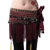 Bühnenkleidung Frauen Bauchtanz Klassische Fransen Tribal Hüfttuch Rock Wrap Samt Taille Kette Tanz Quaste Gürtel Geschenk