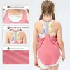 Lulu Girls' Spring/summer Sports Tank Top Ice Feel Skincare Relaxed Yoga Dress Dance Running Training Children's Cover Up