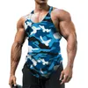 Regata Masculina De Volta Para Ginásio Top Longarino Camuflado Respirável Colete Musculação Sem Manga Camiseta Masculina Gola Tripulada Fitness Tee 230713