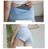 Lu Women Sports Yoga Shorts Outfits High midja Sportwear Bowknot träning Fitness Wear Short Pants Girls Running Elastic dragkedja Pocket33