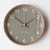 Väggklockor nordiska trä minimalistisk kreativ tyst sovrum design orologio da parete rum dekorarion wz50wc