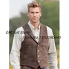 Herenvesten heren pak vest suede lederen vier knoppen vintage vest met revers voor grostenmen bruiloft gilet homme