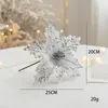 Decorative Flowers Christmas Flower Golden Imitation Tree 20cm Sequin Velvet