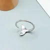 High Quality Fashion 925 Sterling Silver Geometric fish tale Adjustable Rings For Women Wholesale Jewelry L230704
