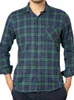 Męskie koszule męskie męskie flanelowa bawełniana koszulka Kieszonka Kieszonka Smart Casual Contrast Contrast Standard-Fit Sukienki z długim rękawem 230713