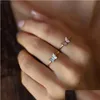 Cluster-Ringe Frauen-elegante Tropfen-Schmetterlings-Ring-weibliche rosa blaue Süßigkeit-Farben-nette süße Mädchen-justierbare offene Finger-Feiertags-Geschenk-DRO-Dhopt