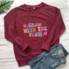 Hoodies voor dames Gekleurd Grow With The Flow Sweatshirt Trendy damestrui met lange mouwen Boho Flower Motiverende truien