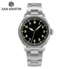 Altri orologi San Martin 38 5mm Pilot Watch Lunetta con moneta scolpita YN55 Stile sportivo militare Uomo Zaffiro meccanico automatico 10Bar SLN C3 Lume 230714