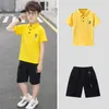 TSHIRTS 2st Tracksuit Summer Child Clothes Baby Teen Boys Loose Polo Deer Tshirt Cargo Shorts Pocket Pants 6 8 10 12 14 Years 230713