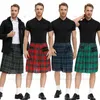 Skirts Men's Plaid Pleated Skirt Halloween Party Costumes Scottish Haoliday Dresses Fashion Stage Performance