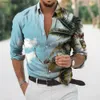 Camicie casual da uomo Camicia con stampa albero di cocco per uomo Moda Camicia a maniche lunghe da uomo hawaiano Streetwear Camicetta semplice quotidiana Abbigliamento uomo casual 5xl T230714