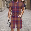 Mannen Trainingspakken Retro Plaid Streep Collectie Man Sets Kleding Hip Hop Voetbal 2023 Abstract Patroon Vrouwen Trainingspak Shorts