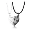 Chaînes E0BE 2 pièces/ensemble fonte neige coeur collier Foever pendentif aimant bijoux correspondant pour femmes hommes Couple anniversaire