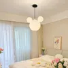 Lampade a sospensione Lampade a sospensione Nordic Lovely Glass Warm Lampada a sospensione Lustre per camerette dei bambini Creative Milk White Bedroom Dining Kitchen