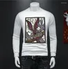 Felpe con cappuccio da uomo Felpa da uomo hip-hop Abbigliamento di lusso Designer strass Anime O-collo Top invernali da uomo