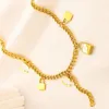 Nuovo stile gioielli da donna collane con ciondolo marchio di lusso lettera designer collana in acciaio inossidabile placcato oro perline catena clavicolare regalo per feste