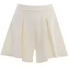 Shorts pour femmes été plissé taille haute a-ligne femmes décontracté ample solide basique droite femme 2023 Y2k dame Streetwear