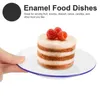 Ensembles de vaisselle 4 pièces assiette émaillée décor rétro assiettes à la vapeur soupe peu profonde cuisson à la vapeur plats de Fruits support ménager