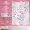 Tapeçarias Dome Câmeras Rosa Kawaii Anime Tarô Tapeçaria Dos Desenhos Animados Menina Mágica Fundo Tapeçaria Pendurada na Parede Estilo Boêmio Decoração de Casa
