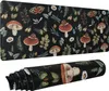 Champignon tapis de souris tapis de souris forêt plante champignon papillon Floral tapis de souris tapis de bureau feuille noire Boho champignon 31,5 x 11,8 pouces
