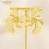 Stud Sunnesa Silver Gold Dual Color Mirror Design Kwiat Nieregularne kolczyki moda
