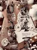 Självhäftande klistermärken Vintage Black Floral Numbers Washi Pet Tape For Card Making Planner Diy Scrapbooking Plan Dekorativ klistermärke 230714
