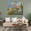 Canvas Wall Art Village Avec Montagne Et Agave Claude Monet Painting Handmade Oil Artwork Modern Studio Decor