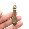 Colares pendentes Cone de pedra natural pingentes de ouro Jasper Pendulum Charms for Jewelry Making Women Diy Colar Reiki Cura Presentes