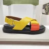 Sandals 2023 Summer Splicing Color Cross Belt Platform Beach Pin Buckle Casual Flat For Women