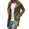 Vestes pour hommes Style britannique hommes Trench manteau poches coupe-vent Cardigan mince mâle couleur unie longue veste 2023 printemps automne