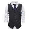 Gilet da uomo Gilet nero grigio caffè monopetto misto jeans da uomo gilet giacca slim fit casual formale uomo d'affari