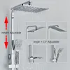 Bathroom Sink Faucets Chrome Display Thermostatic Shower Faucet Set Rainfall Bathtub Tap With Shelf Water Flow Produces Electricity 230713