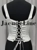 Débardeurs pour femmes Camis Jacqueline 2023 Blanc Dos Nu Bandage Corset Top Sexy Col Carré Satin Bustier Débardeur Crop Elegant Party y2k Vêtements 230713