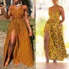여성용 아프리카 드레스 2020 패션 롱 맥시 드레스 플로럴 프린트 바진 멍청한 바지 파티 파티 아프리카 옷장 아프리카 인 3415