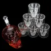 Crystal Skull Head S Glasses Cup Set 700 ml Whisky vinglasflaska 75 ml koppar Decanter Home Bar Vodka Drinking Mugs 210827243s