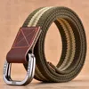 Belts Youth Cargo Waistband Youthful Outdoor Sport Canvas Belt For Men Women Double Ring Buckle Versatile Waist Band Jeans