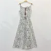 Casual Dresses 2023 National Wind Dress Summer och Autumn Ladies Cotton Silk Belt Formal Ball Gown